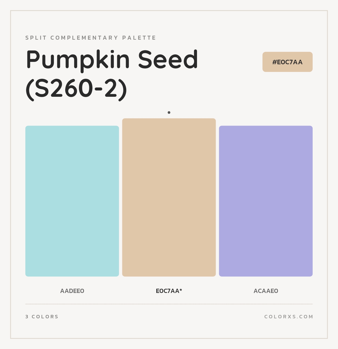 Pumpkin Seed (S260-2) - Split-Complementary Color Palette