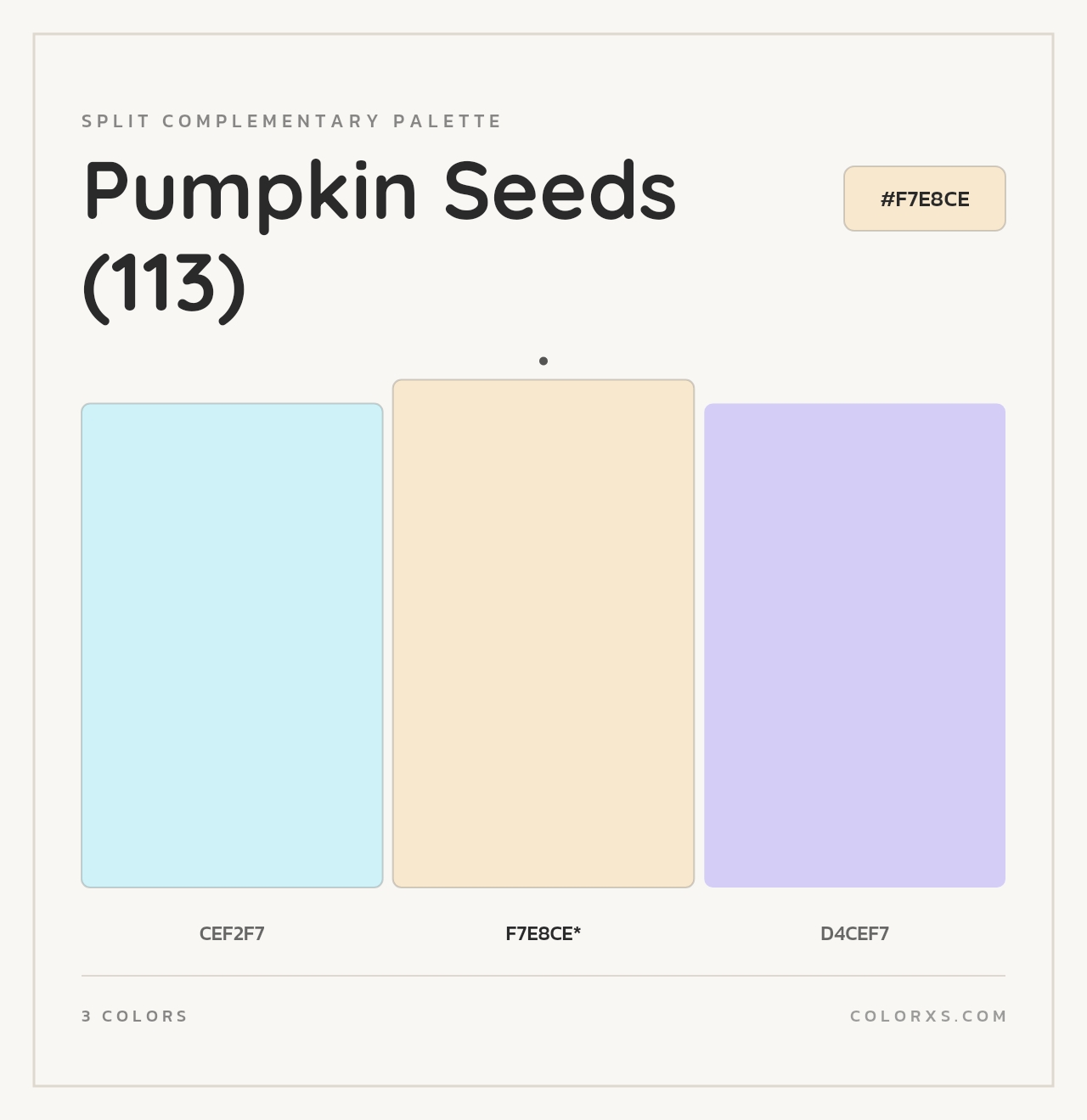 Pumpkin Seeds (113) - Split-Complementary Color Palette