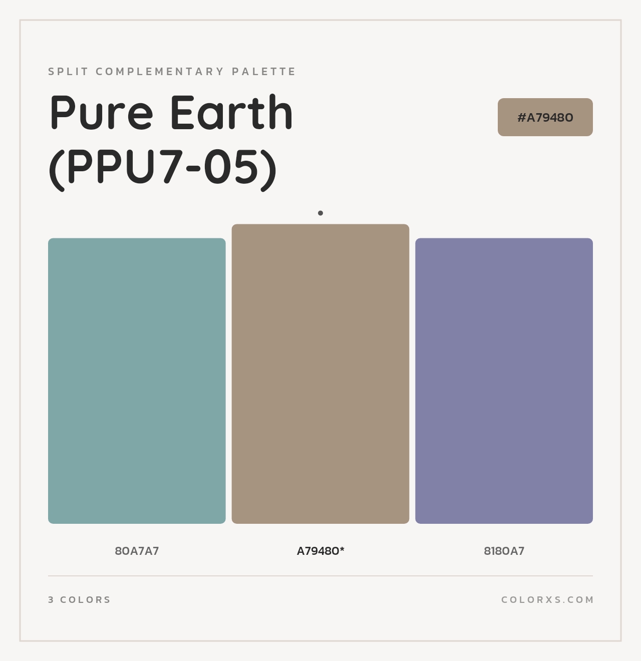 Pure Earth (PPU7-05) - Split-Complementary Color Palette