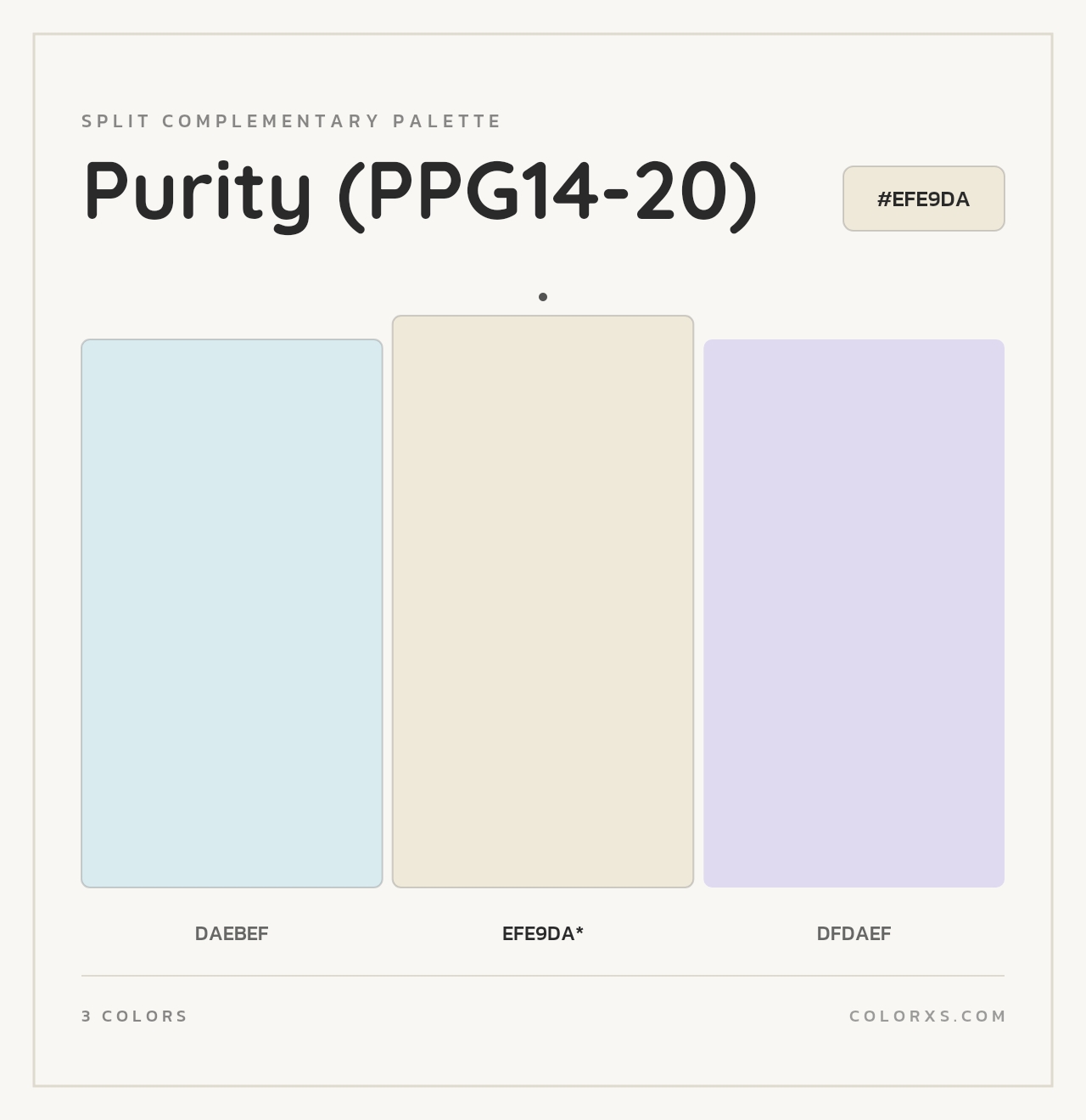 Purity (PPG14-20) - Split-Complementary Color Palette