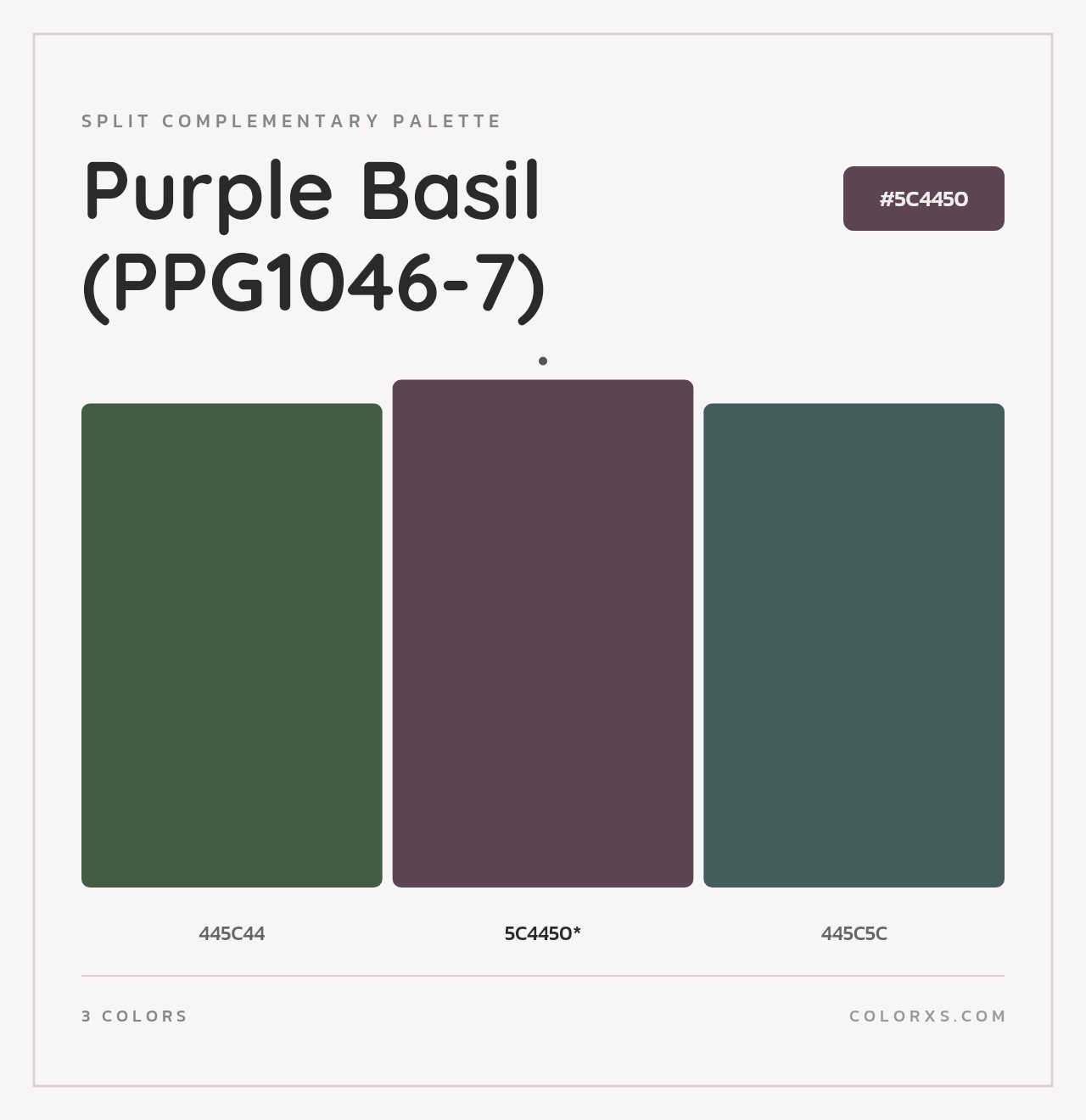Purple Basil (PPG1046-7) - Split-Complementary Color Palette