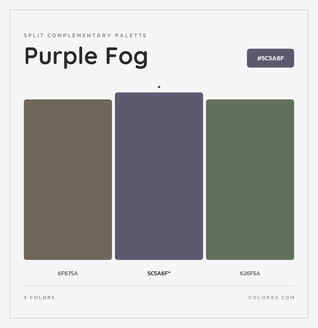 Purple Fog - Split-Complementary Color Palette