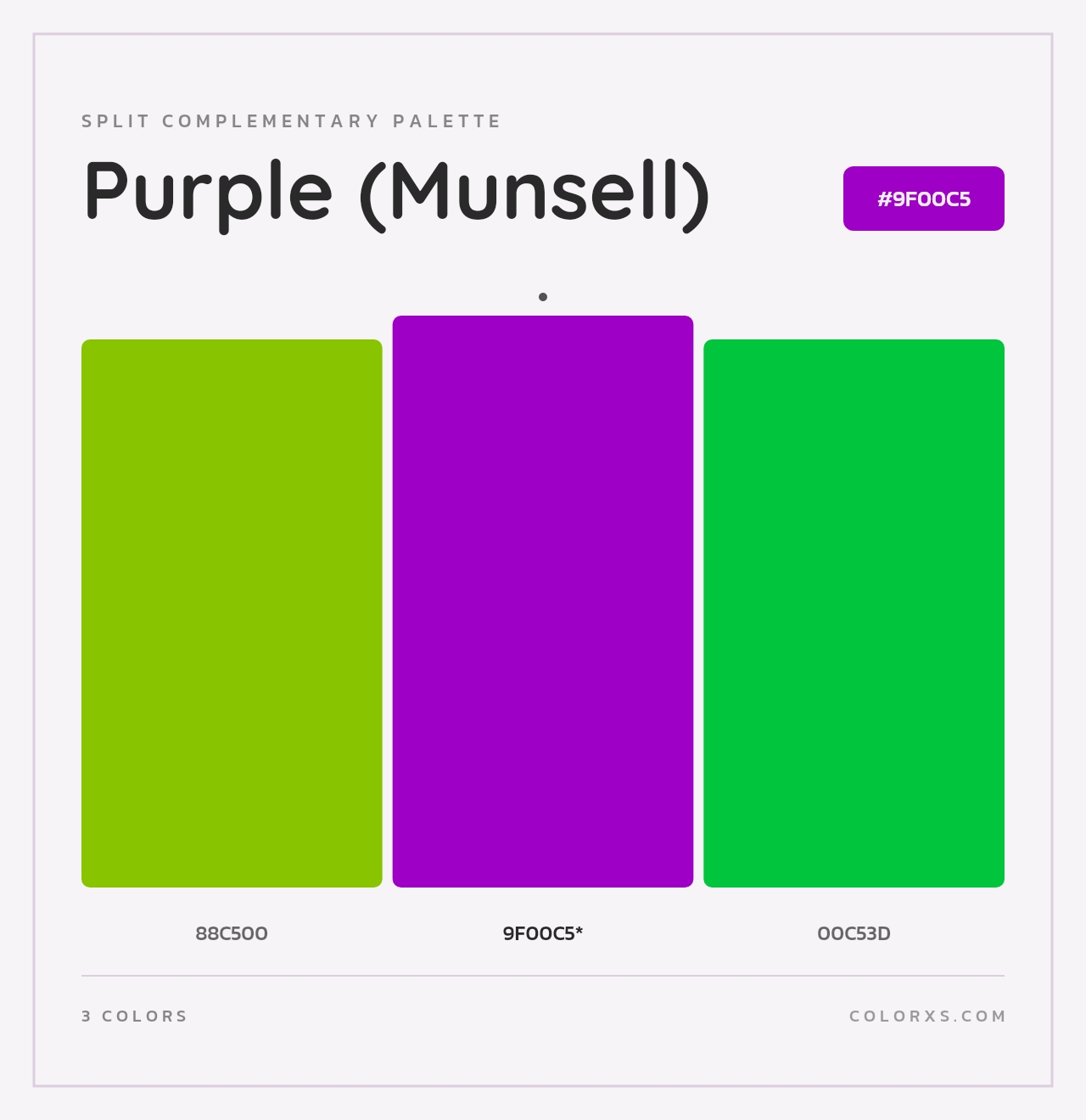 Purple (Munsell) - Split-Complementary Color Palette