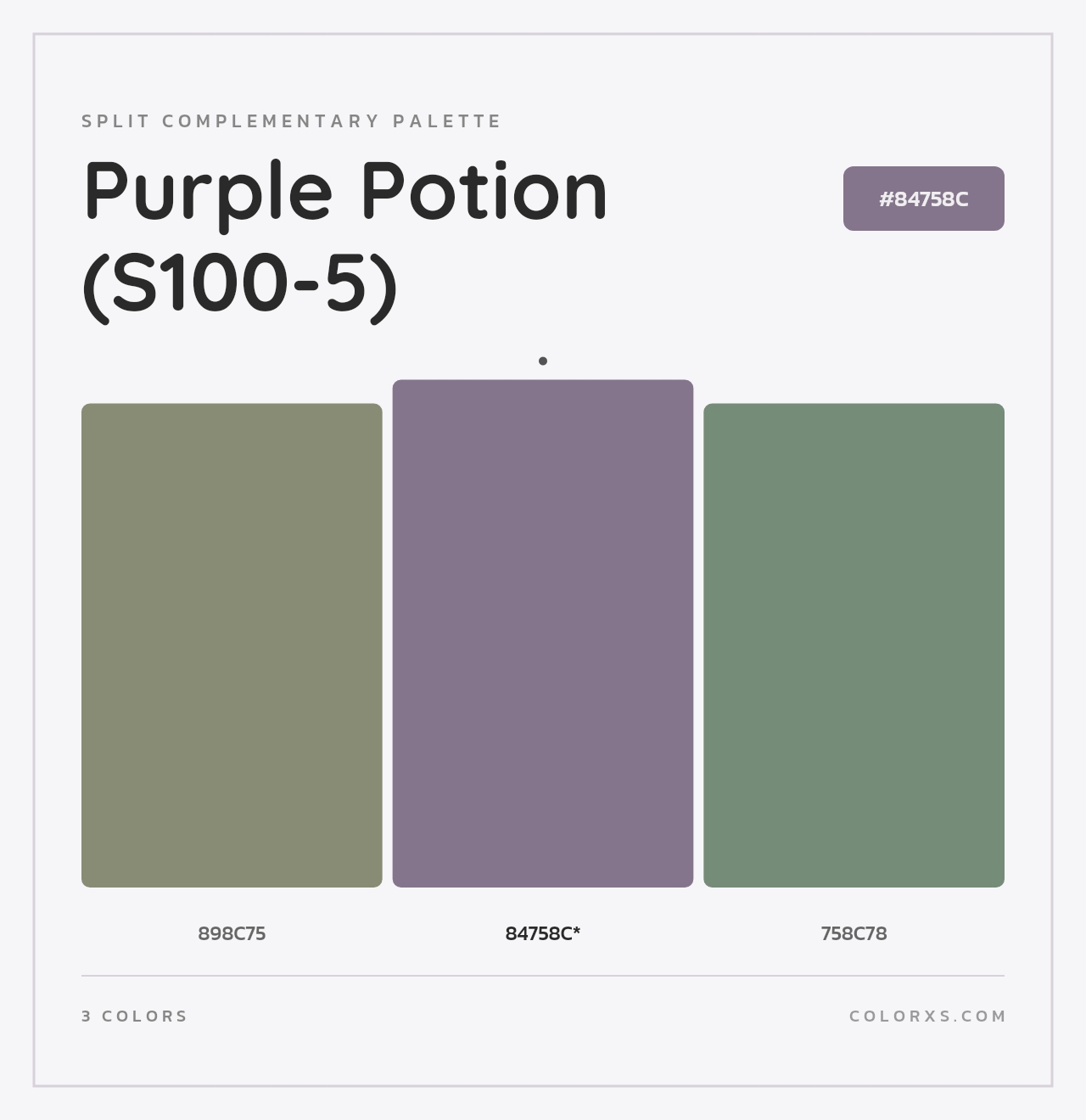 Purple Potion (S100-5) - Split-Complementary Color Palette