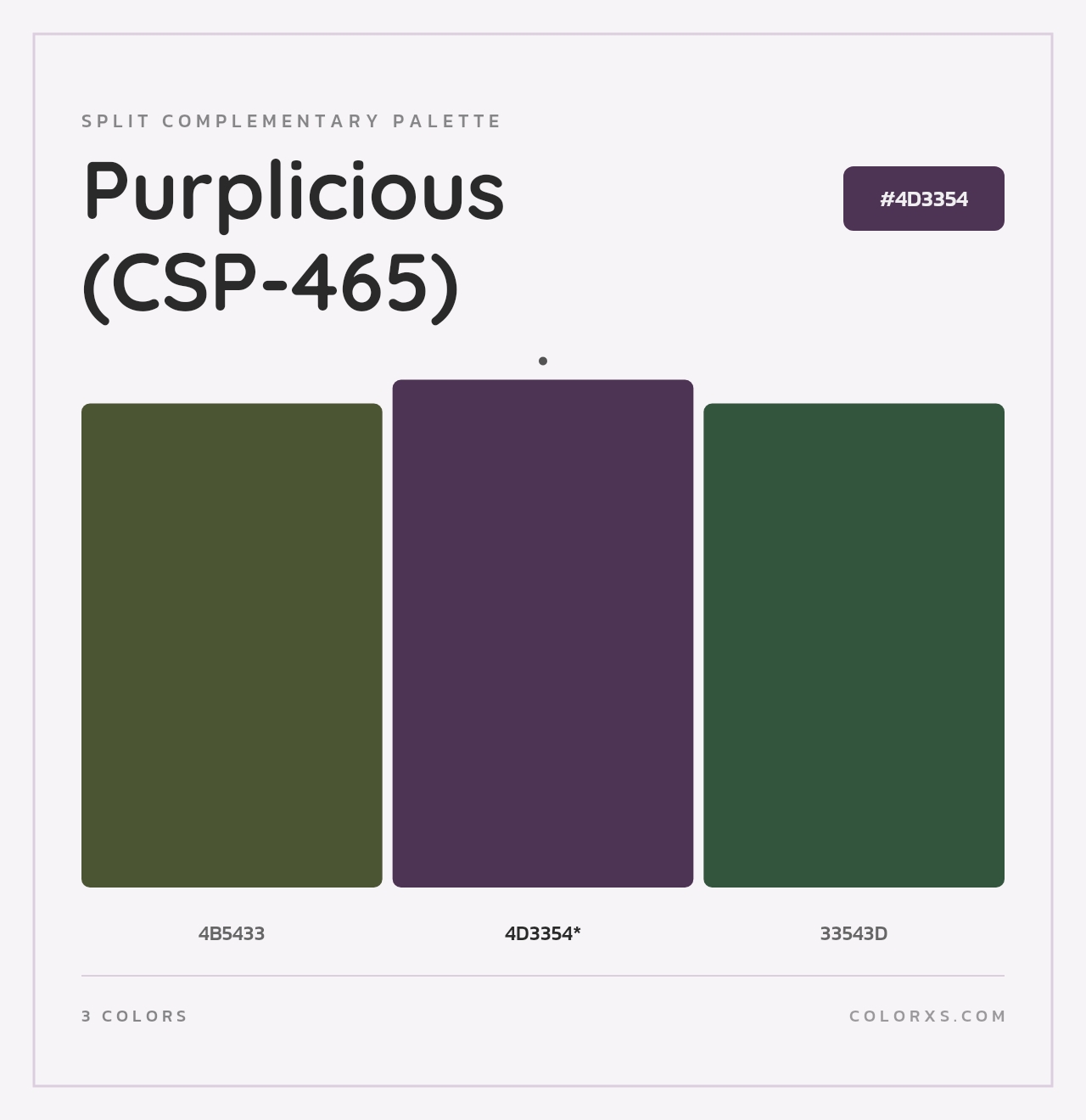 Purplicious (CSP-465) - Split-Complementary Color Palette