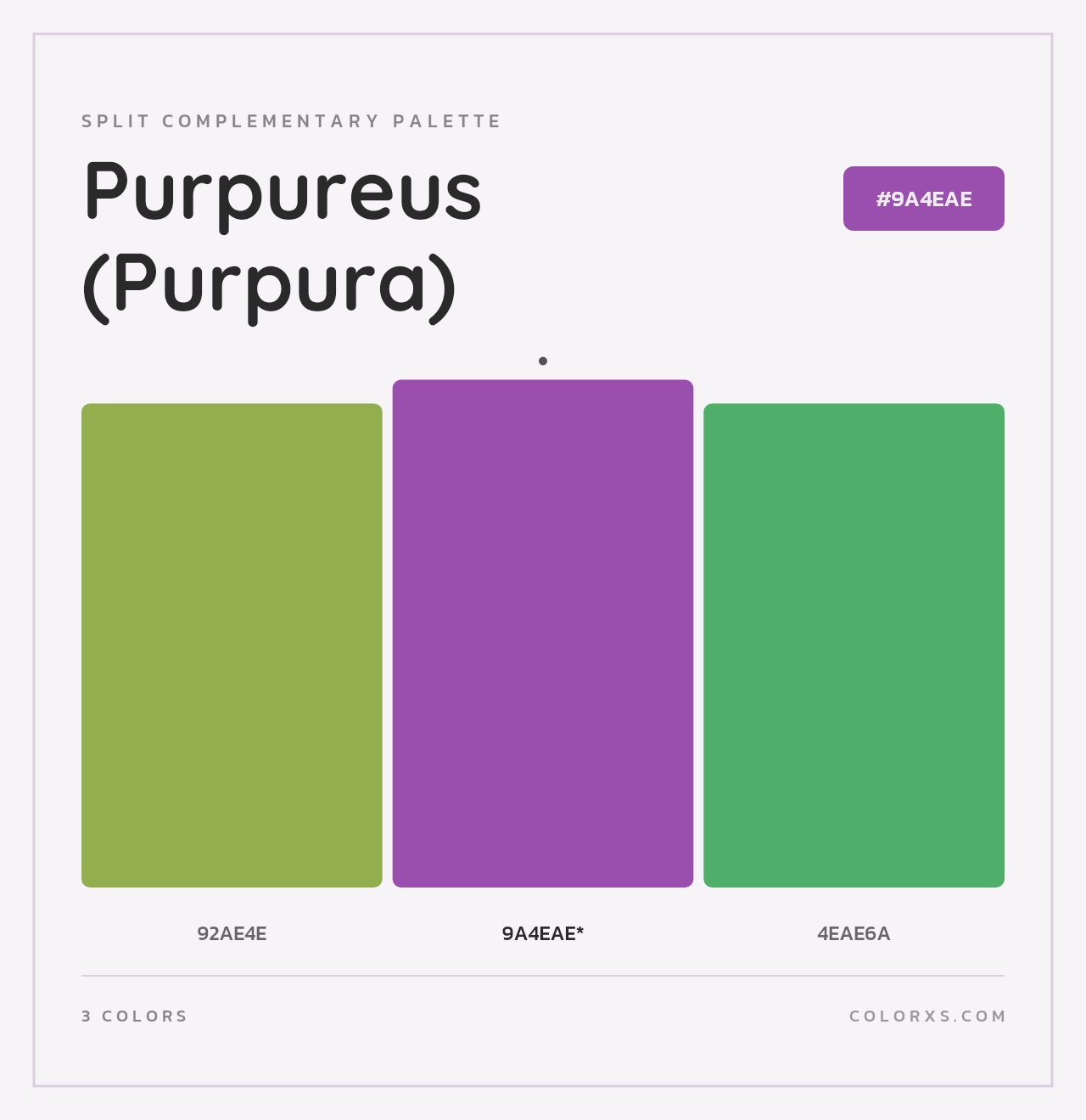 Purpureus (Purpura) - Split-Complementary Color Palette