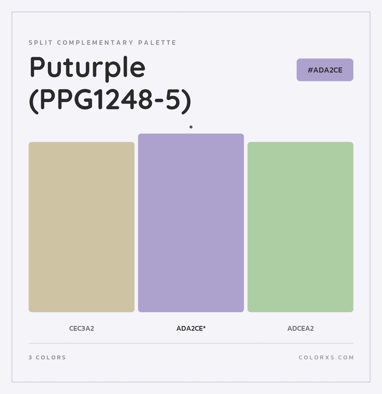 Puturple (PPG1248-5) - Split-Complementary Color Palette