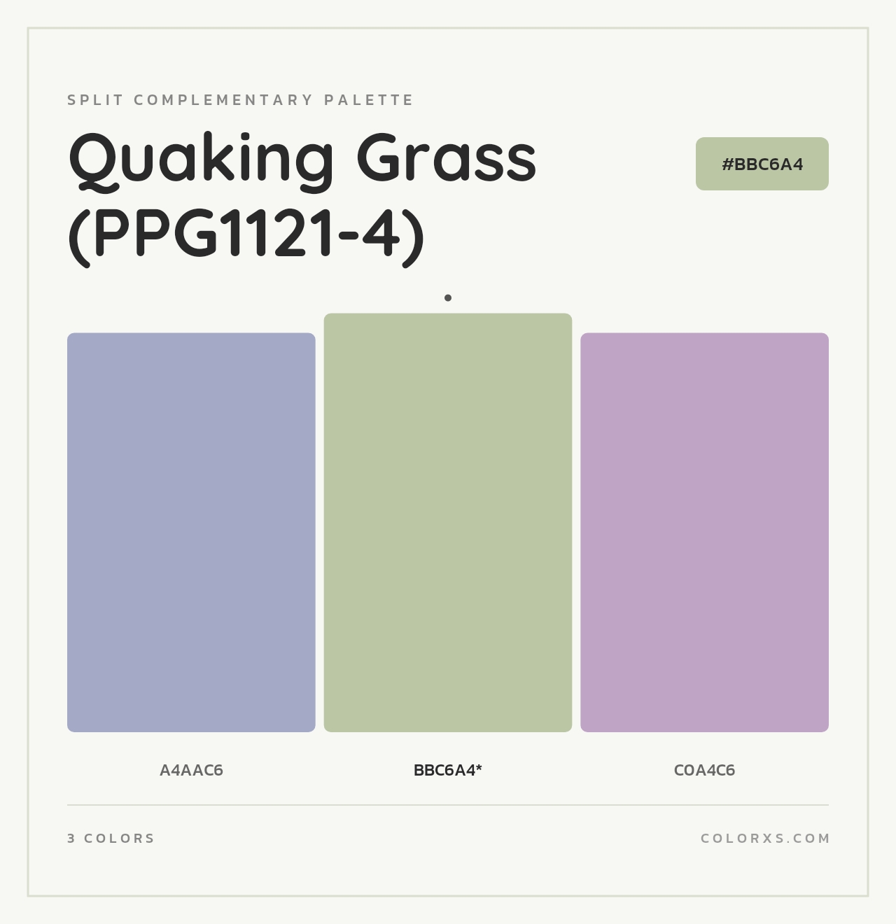 Quaking Grass (PPG1121-4) - Split-Complementary Color Palette