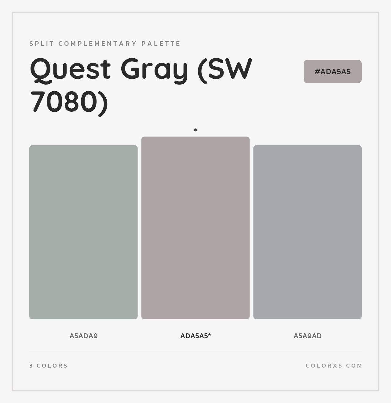 Quest Gray (SW 7080) - Split-Complementary Color Palette