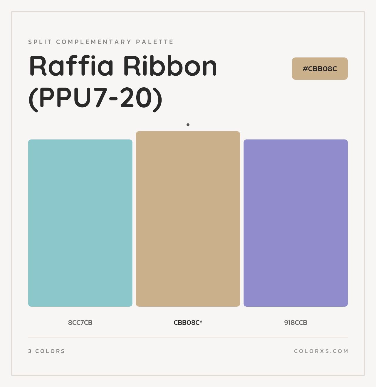 Raffia Ribbon (PPU7-20) - Split-Complementary Color Palette