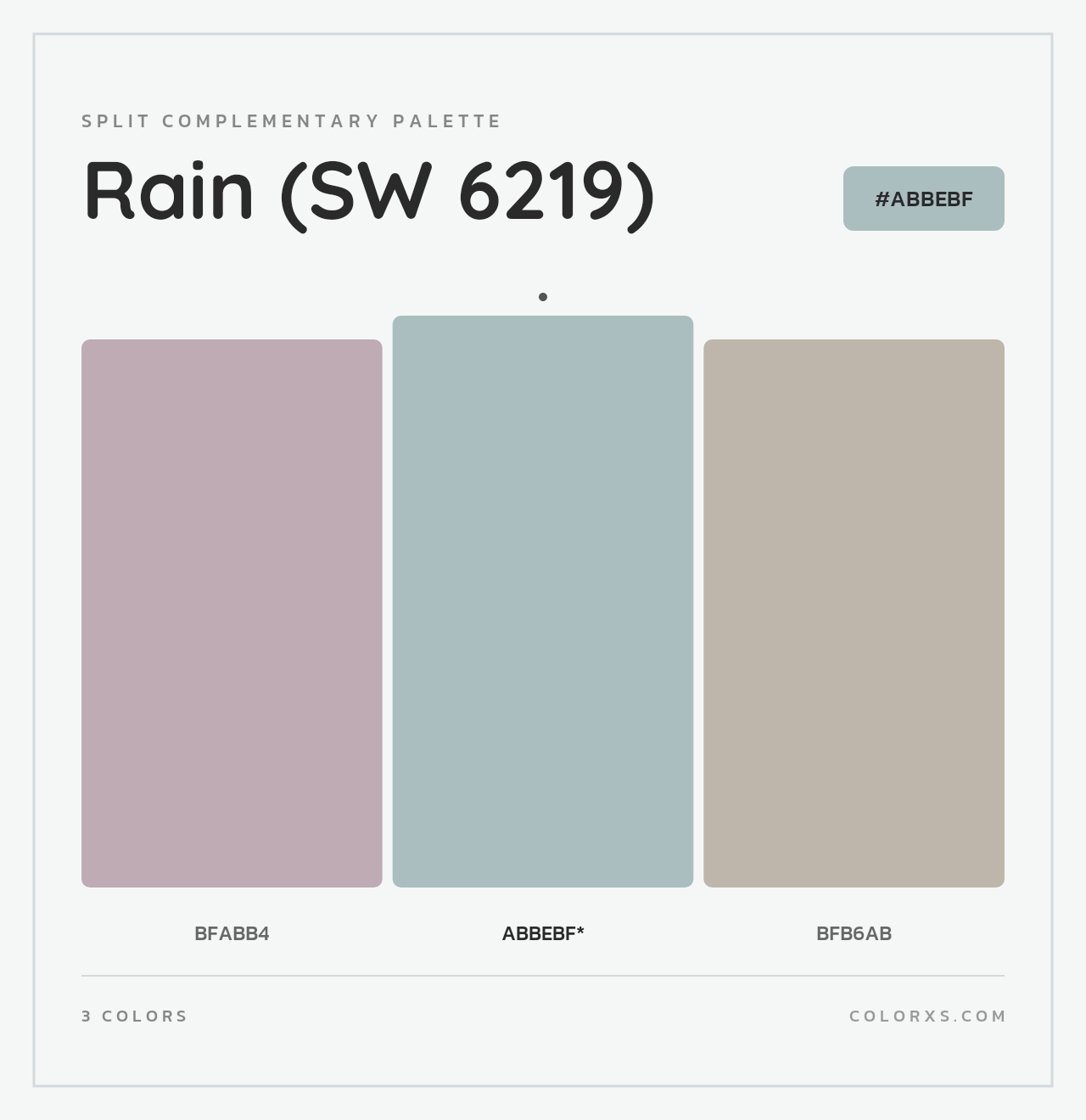 Rain (SW 6219) - Split-Complementary Color Palette