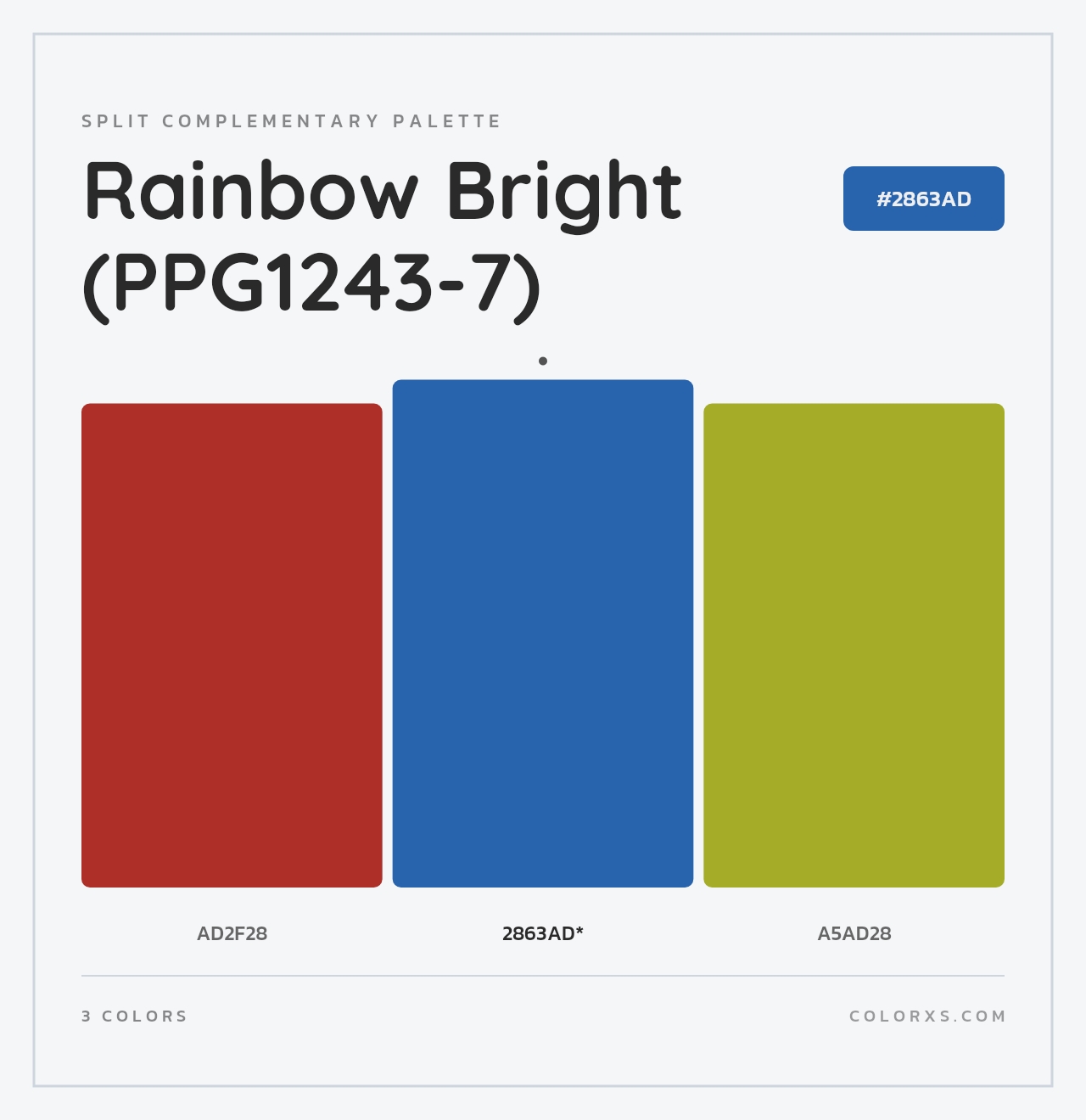 Rainbow Bright (PPG1243-7) - Split-Complementary Color Palette