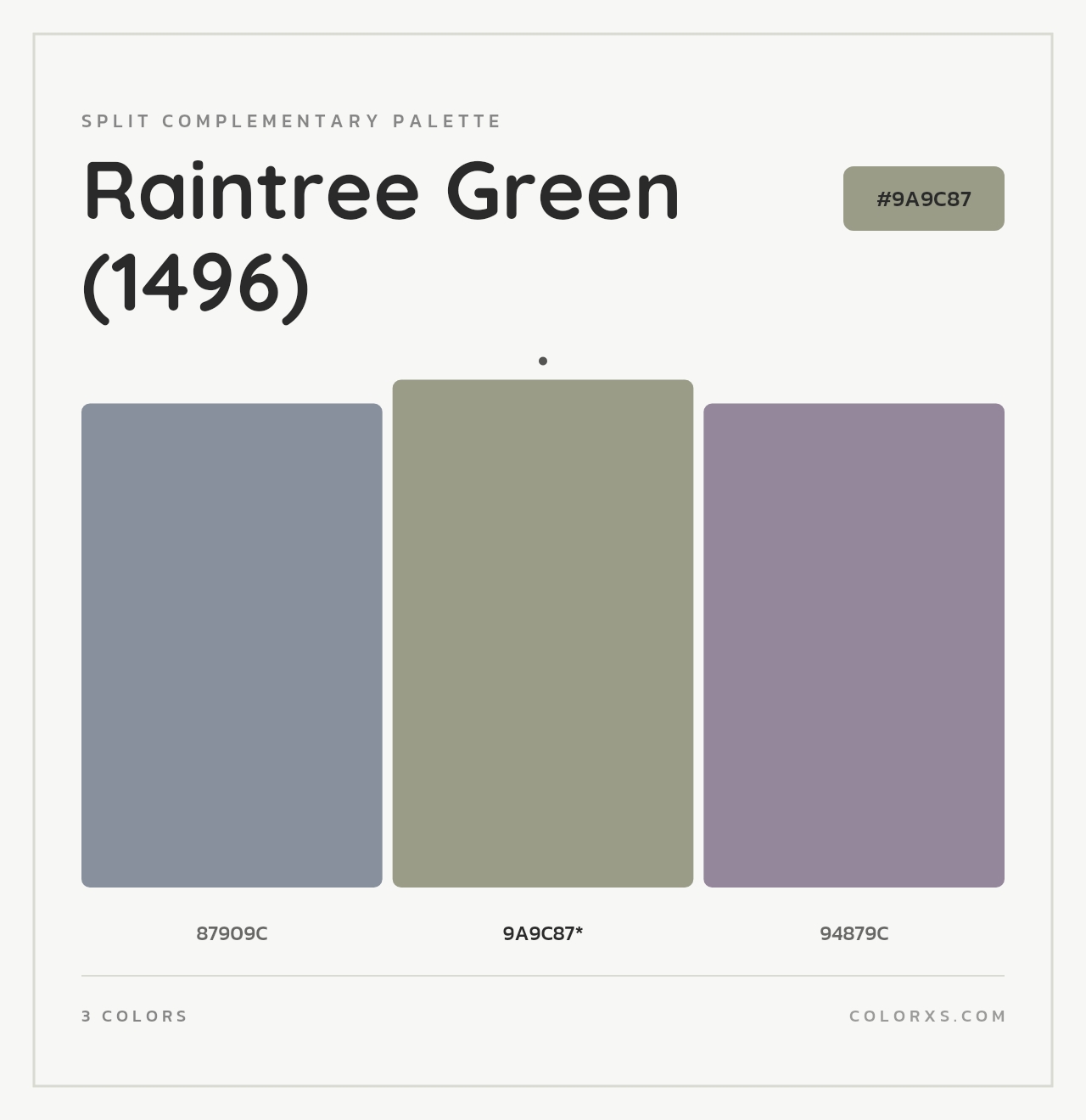 Raintree Green (1496) - Split-Complementary Color Palette