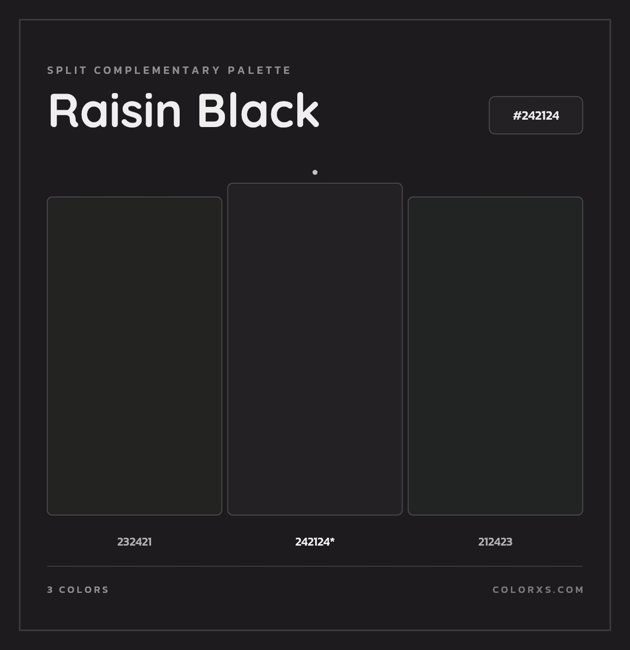 Raisin Black - Split-Complementary Color Palette