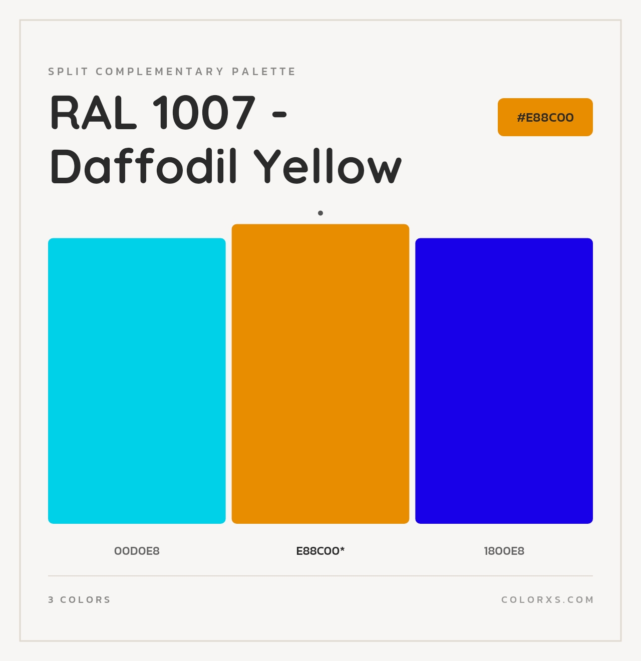 RAL 1007 - Daffodil Yellow - Split-Complementary Color Palette