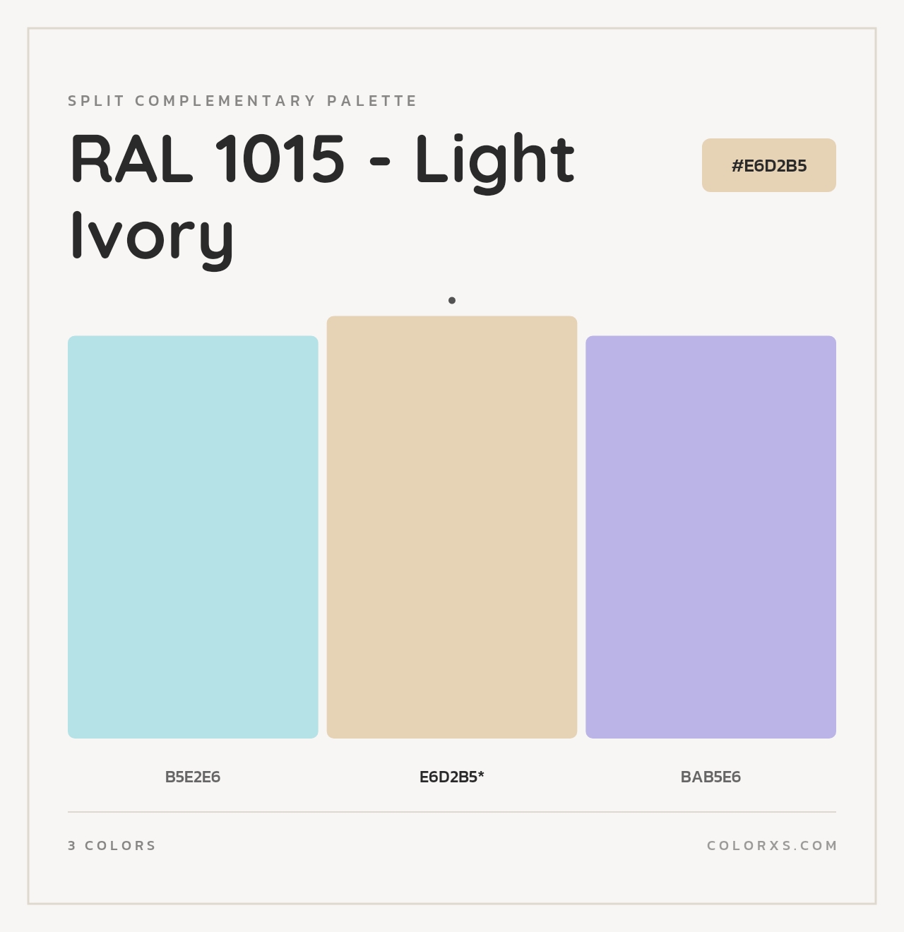 RAL 1015 - Light Ivory - Split-Complementary Color Palette
