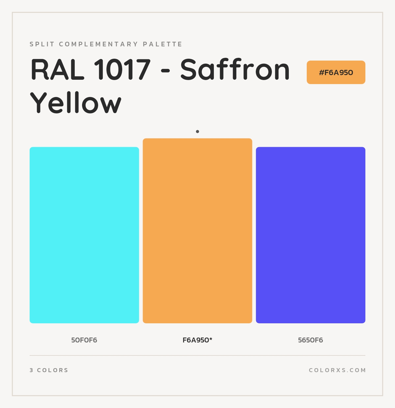 RAL 1017 - Saffron Yellow - Split-Complementary Color Palette