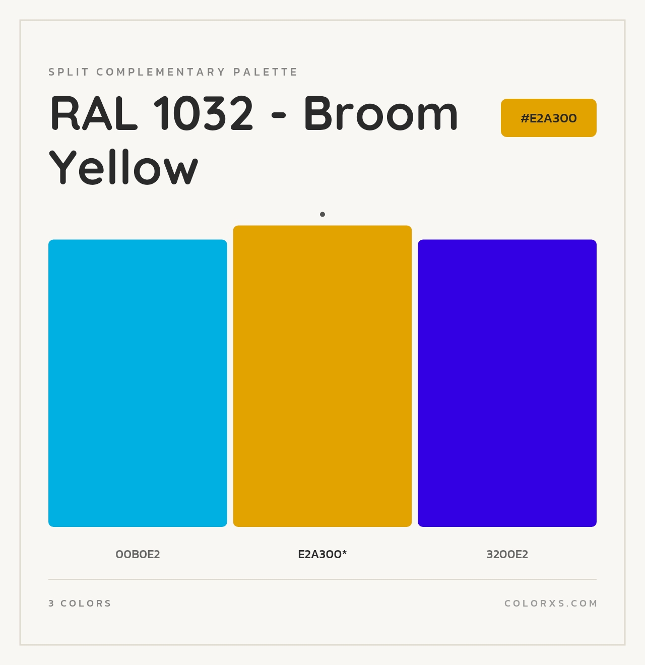RAL 1032 - Broom Yellow - Split-Complementary Color Palette
