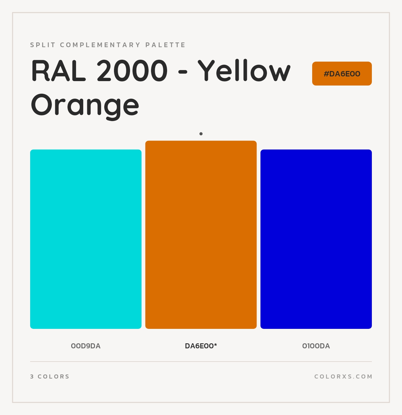 RAL 2000 - Yellow Orange - Split-Complementary Color Palette