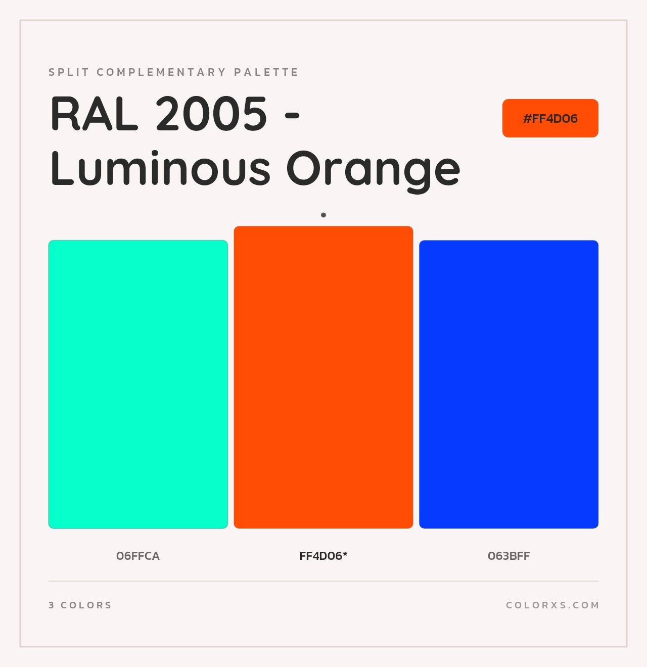 RAL 2005 - Luminous Orange - Split-Complementary Color Palette