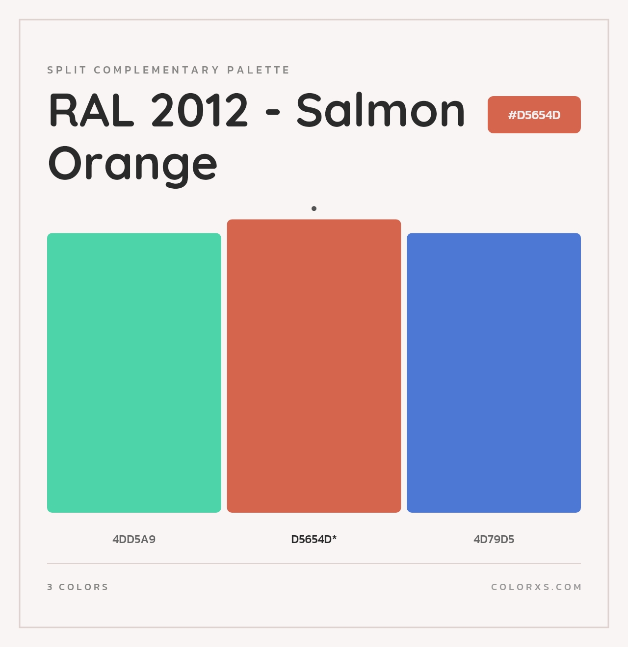 RAL 2012 - Salmon Orange - Split-Complementary Color Palette