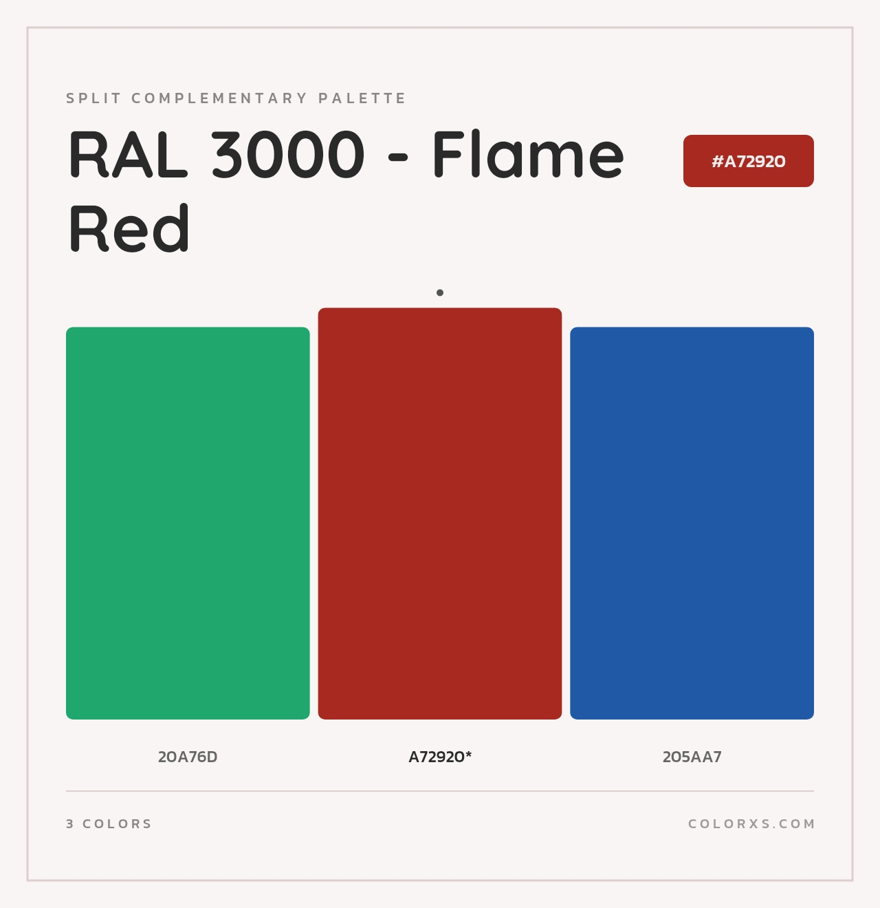 RAL 3000 - Flame Red - Split-Complementary Color Palette