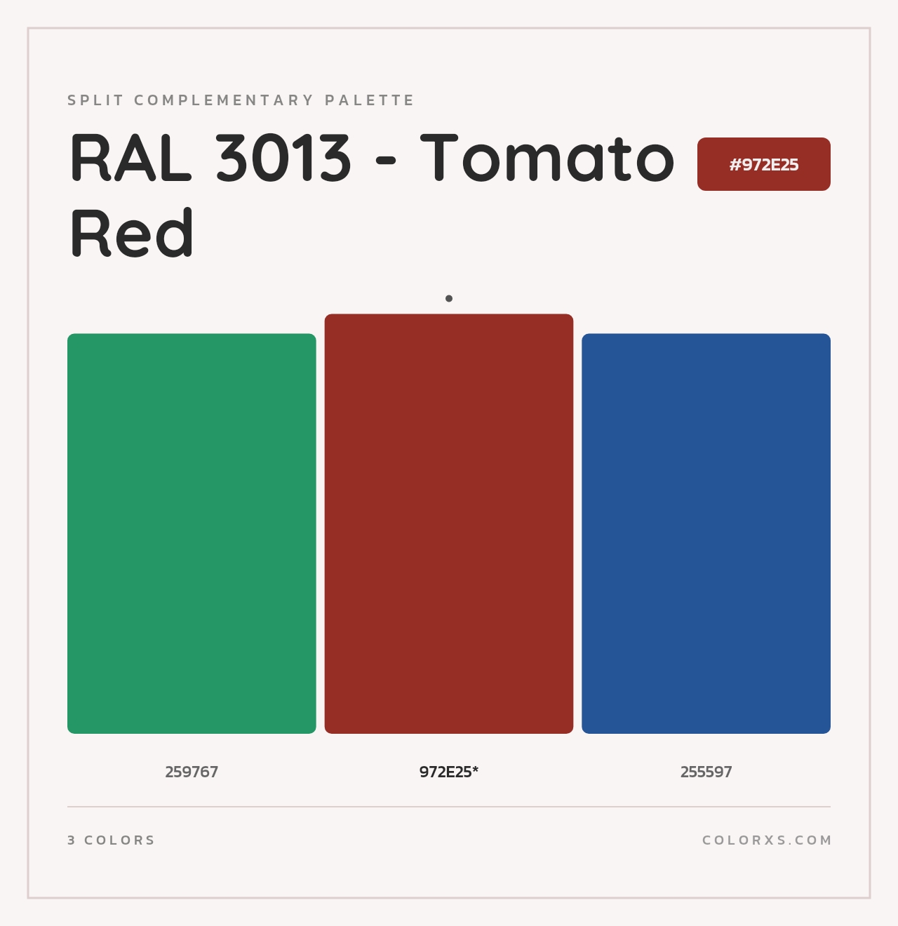 RAL 3013 - Tomato Red - Split-Complementary Color Palette