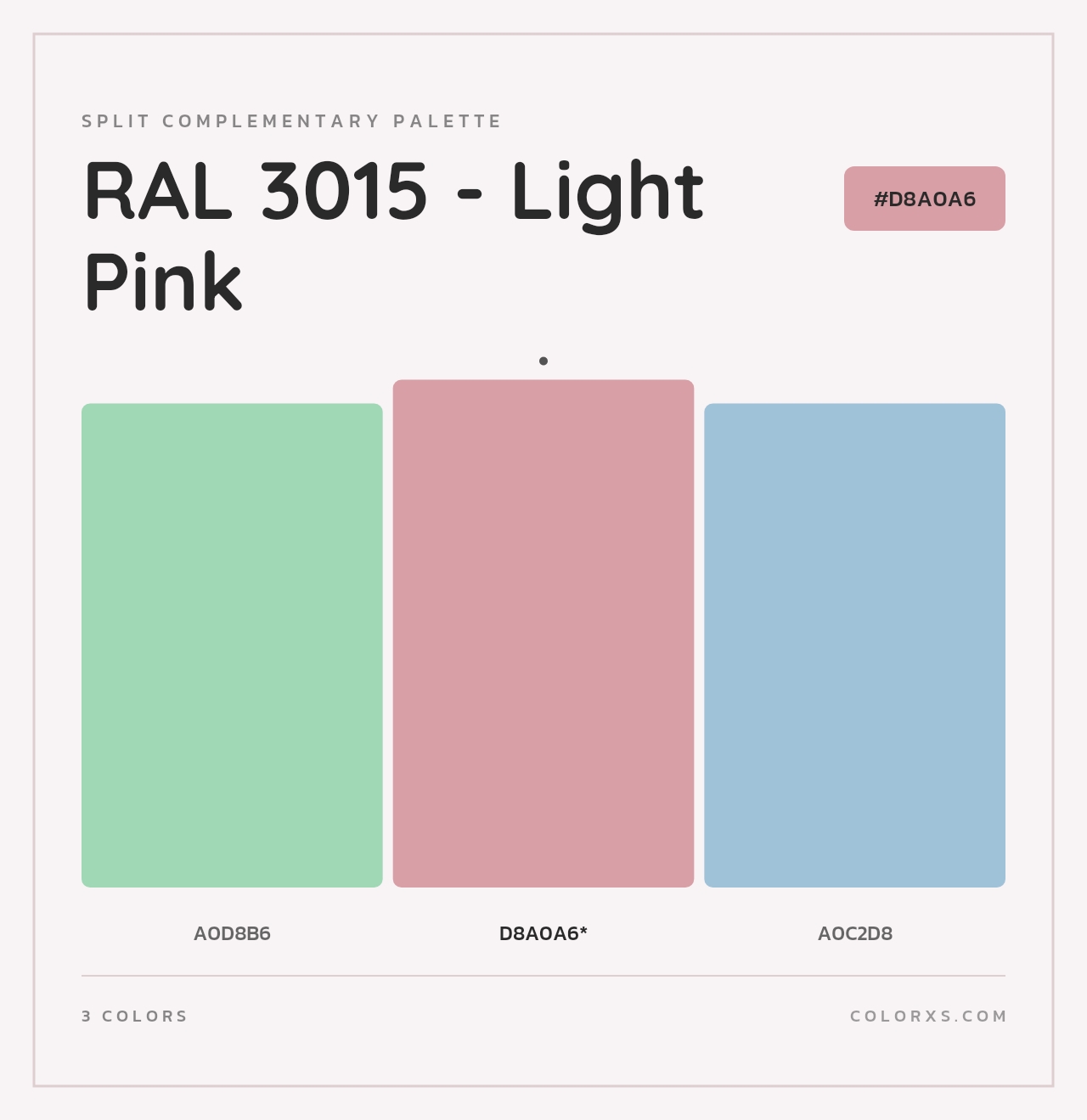 RAL 3015 - Light Pink - Split-Complementary Color Palette