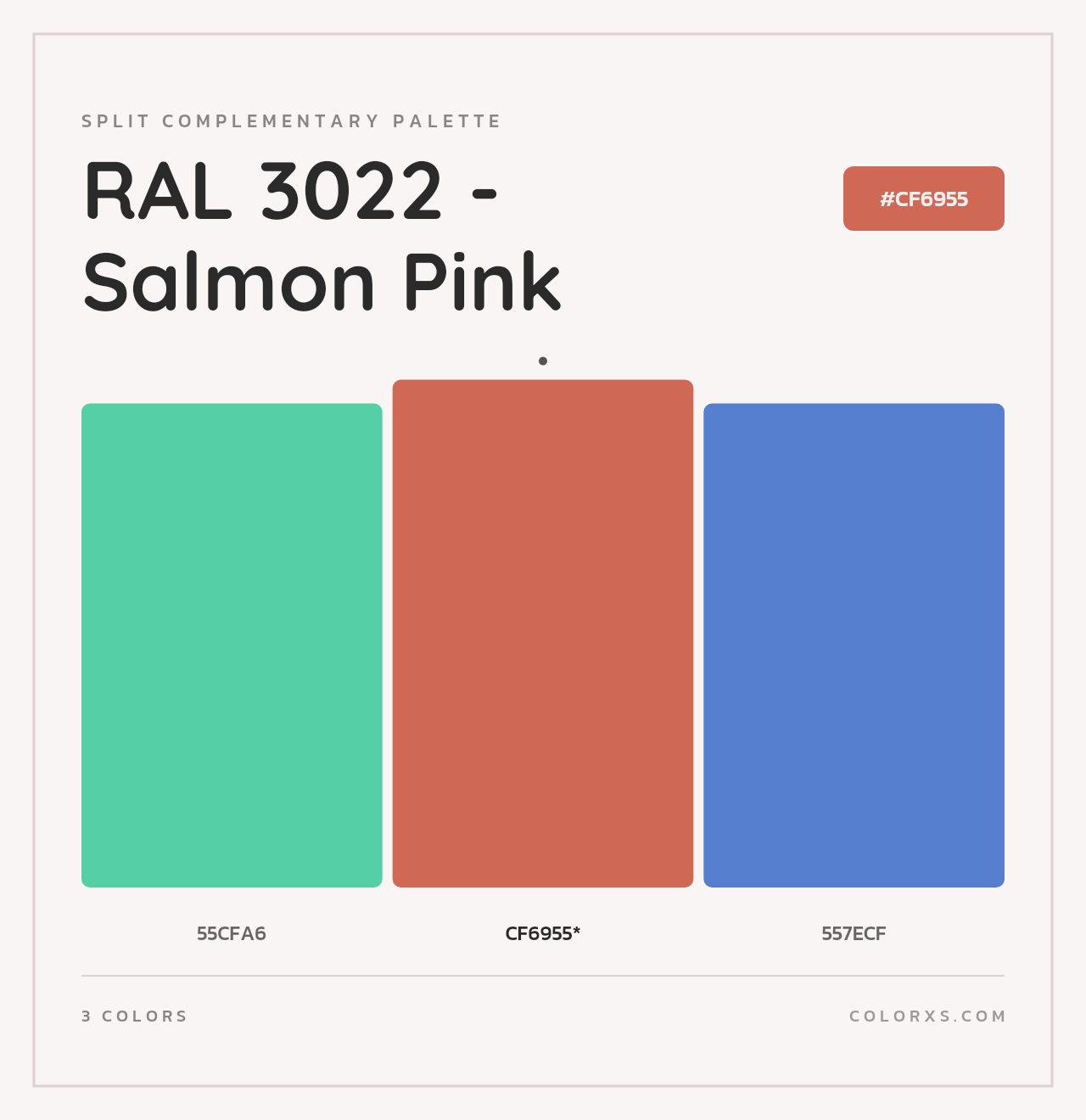 RAL 3022 - Salmon Pink - Split-Complementary Color Palette