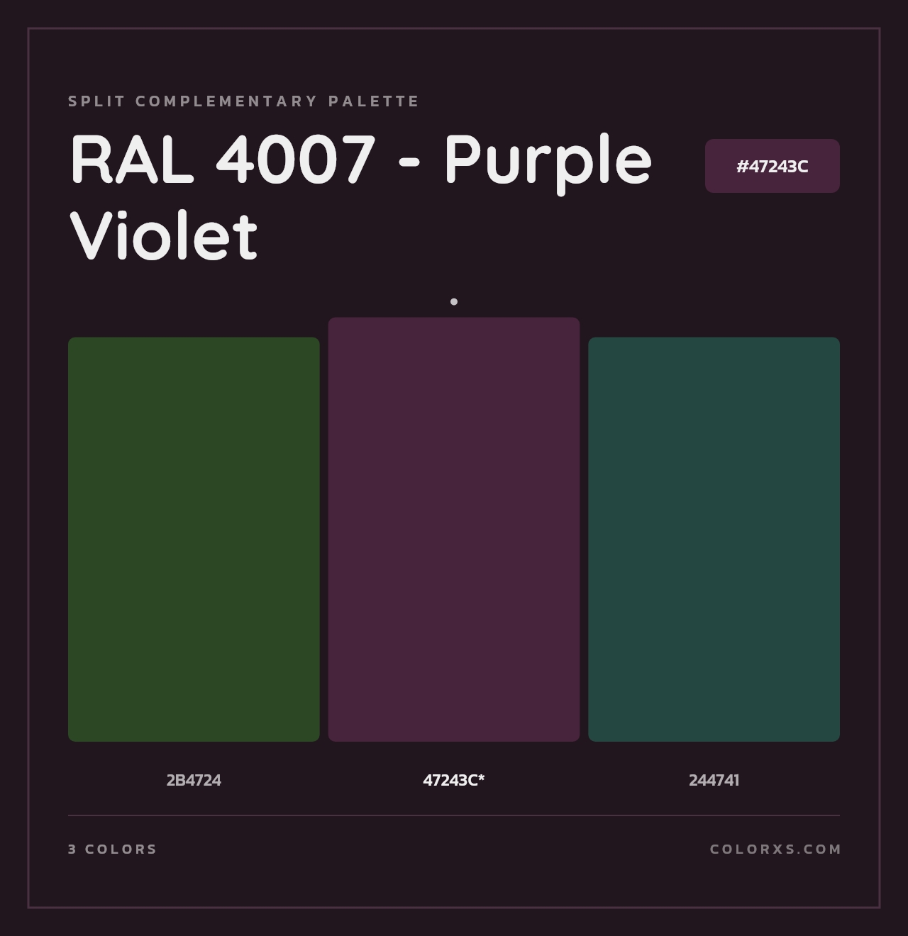 RAL 4007 - Purple Violet - Split-Complementary Color Palette