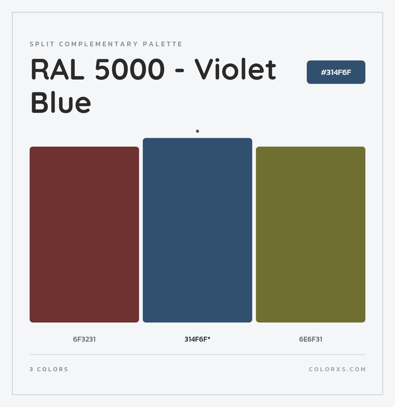 RAL 5000 - Violet Blue - Split-Complementary Color Palette