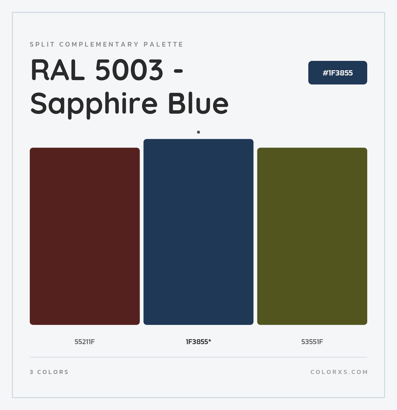 RAL 5003 - Sapphire Blue - Split-Complementary Color Palette
