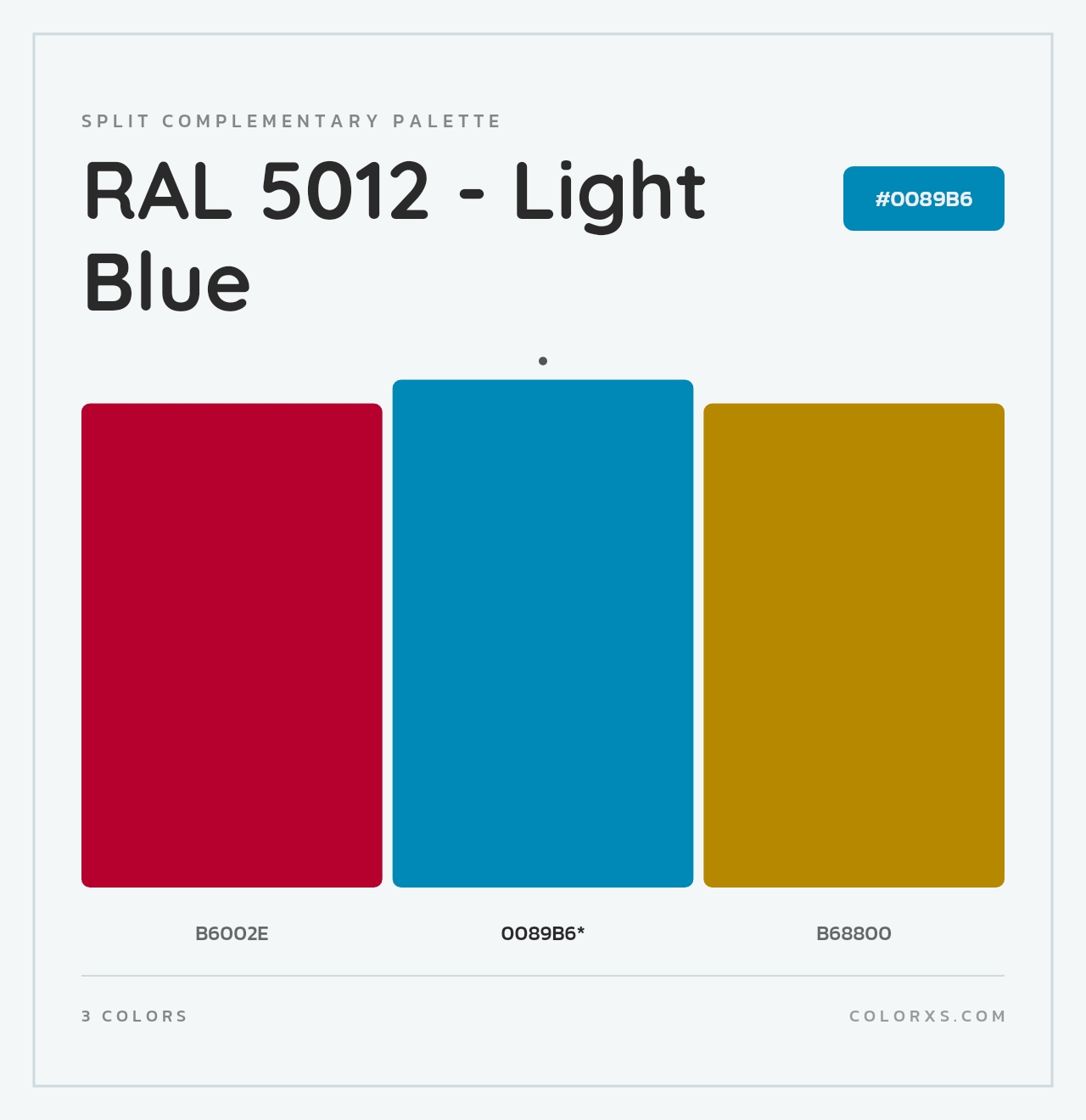 RAL 5012 - Light Blue - Split-Complementary Color Palette