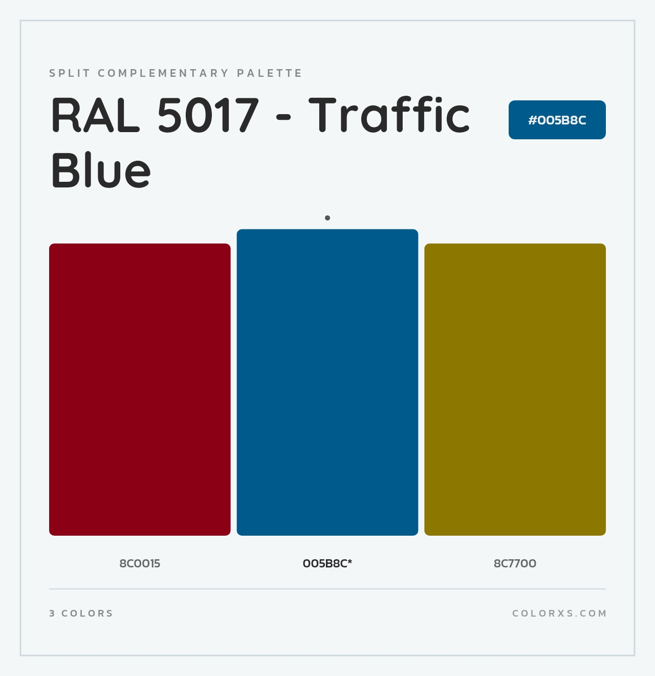RAL 5017 - Traffic Blue - Split-Complementary Color Palette