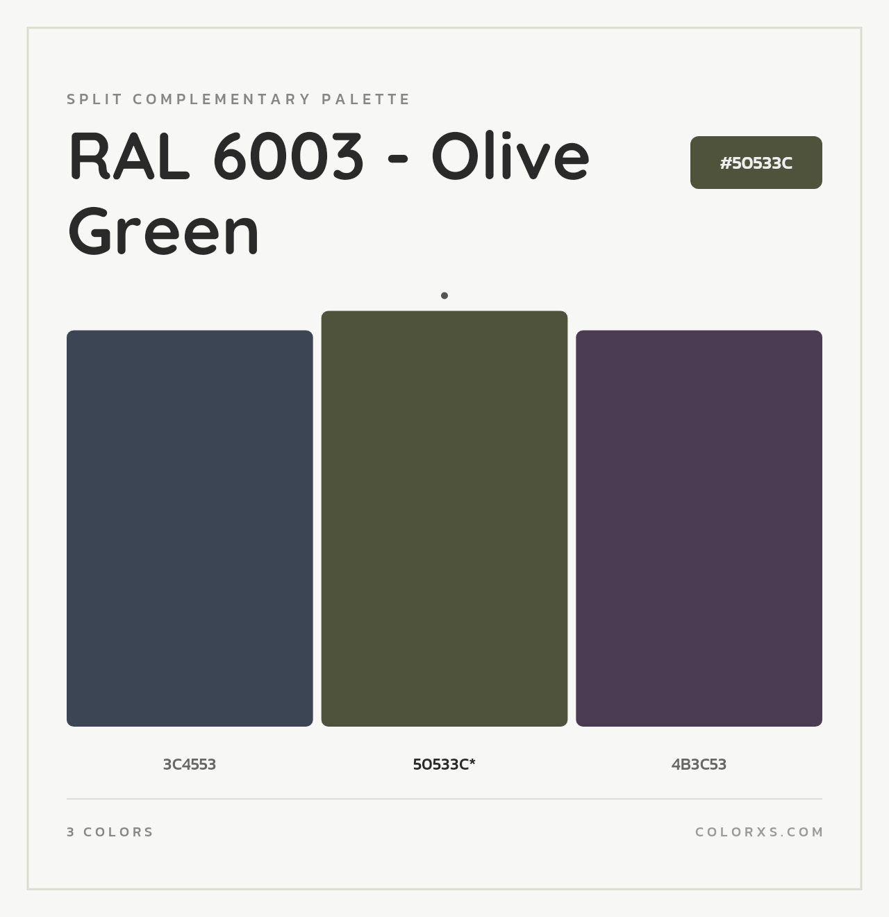 RAL 6003 - Olive Green - Split-Complementary Color Palette