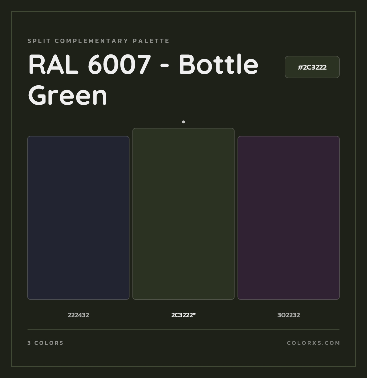 RAL 6007 - Bottle Green - Split-Complementary Color Palette