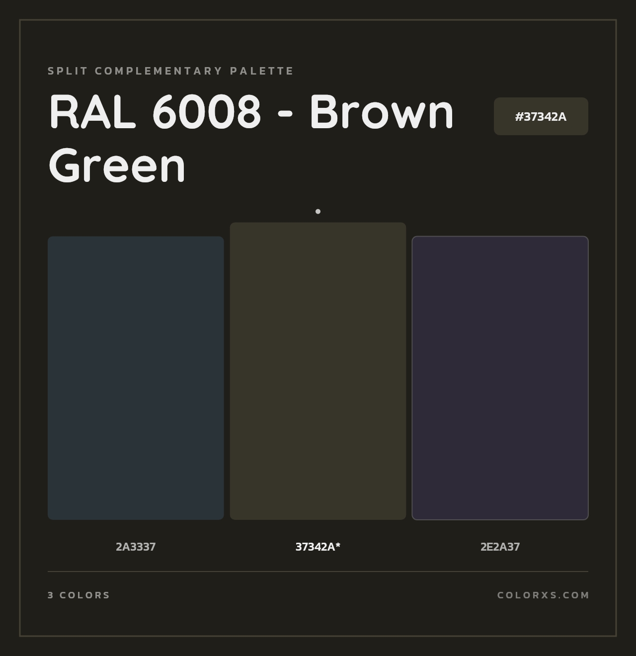 RAL 6008 - Brown Green - Split-Complementary Color Palette