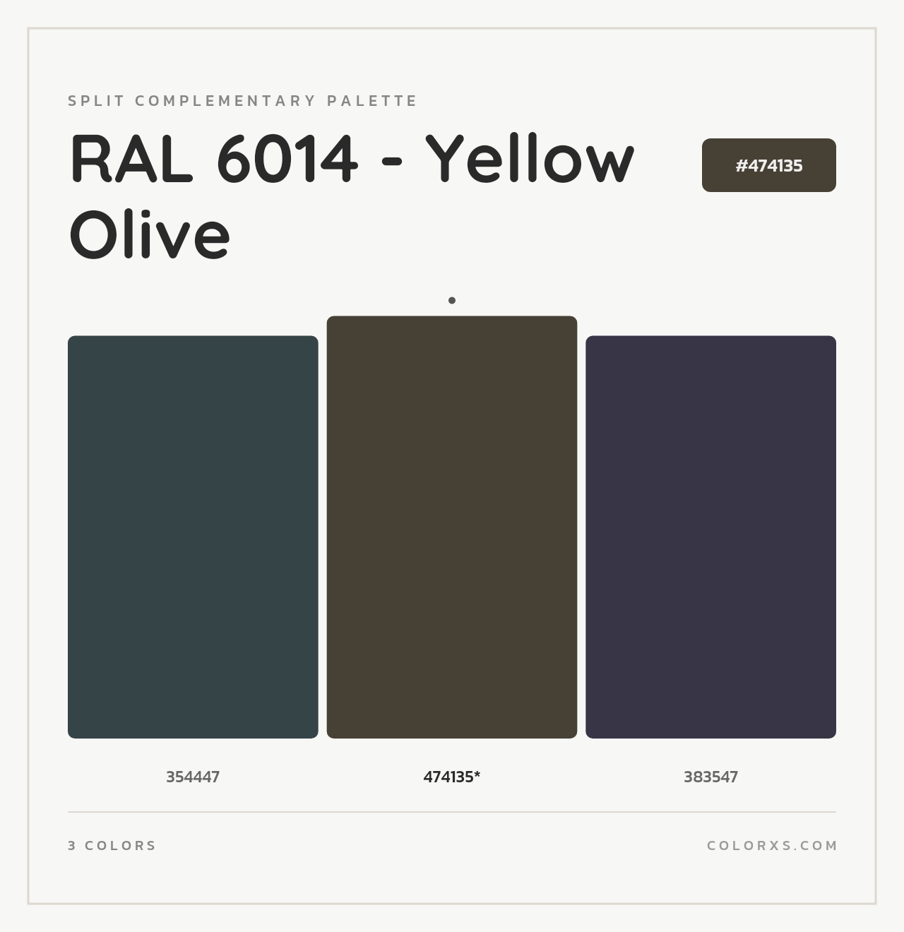 RAL 6014 - Yellow Olive - Split-Complementary Color Palette