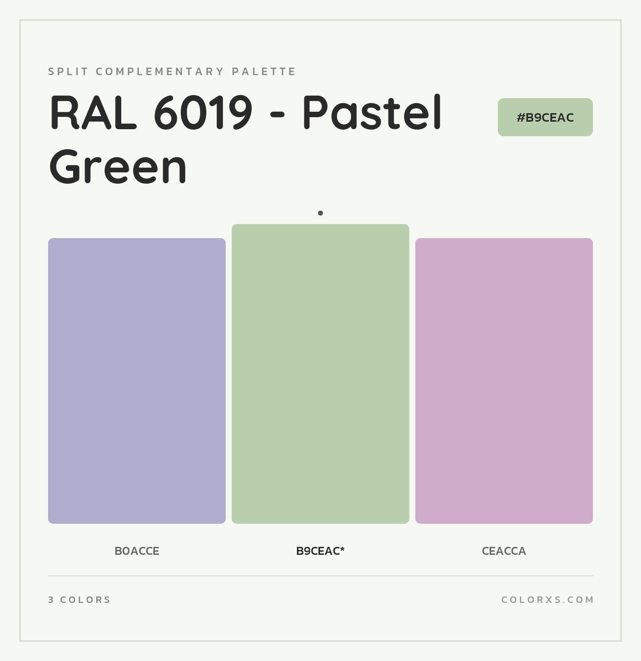 RAL 6019 - Pastel Green - Split-Complementary Color Palette