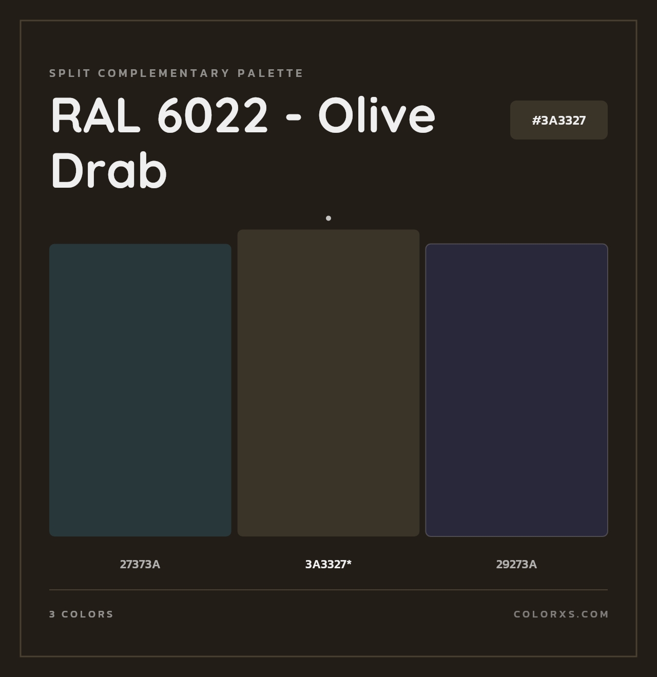 RAL 6022 - Olive Drab - Split-Complementary Color Palette