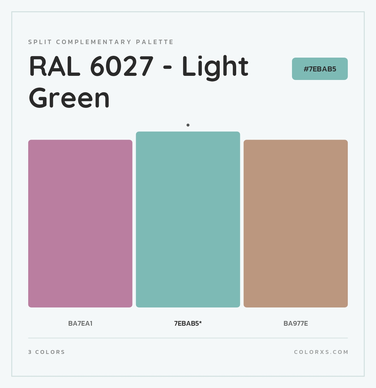 RAL 6027 - Light Green - Split-Complementary Color Palette