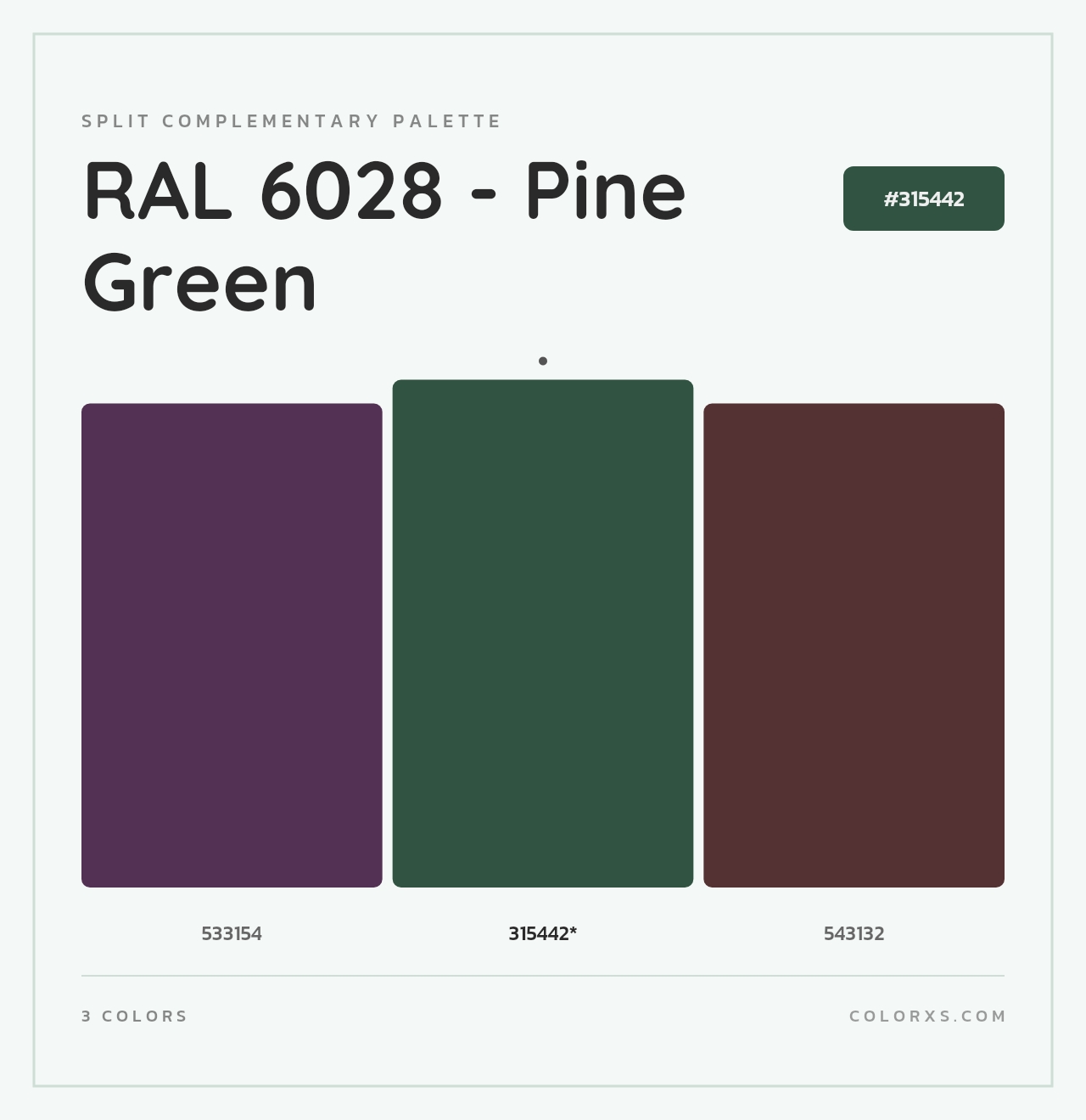 RAL 6028 - Pine Green - Split-Complementary Color Palette