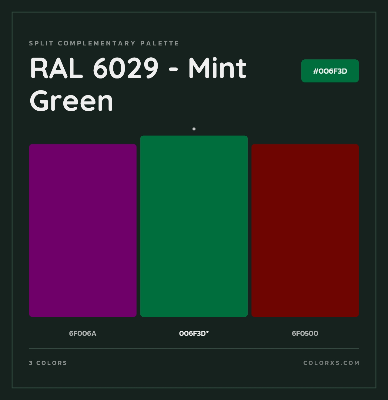 RAL 6029 - Mint Green - Split-Complementary Color Palette