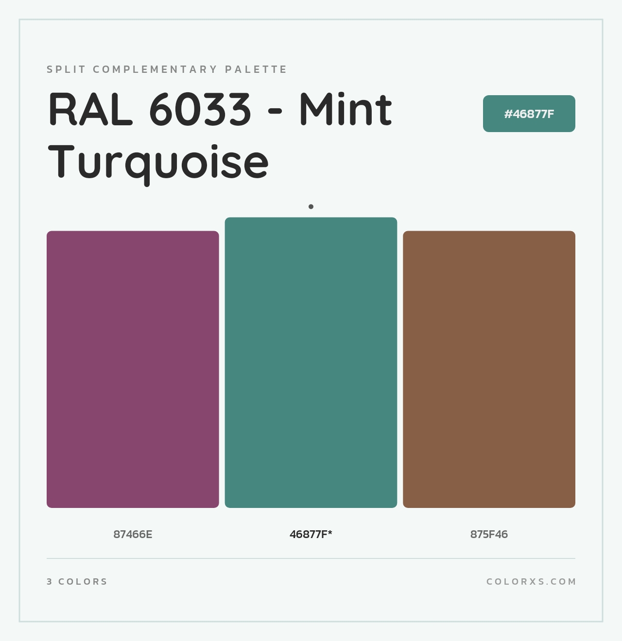 RAL 6033 - Mint Turquoise - Split-Complementary Color Palette