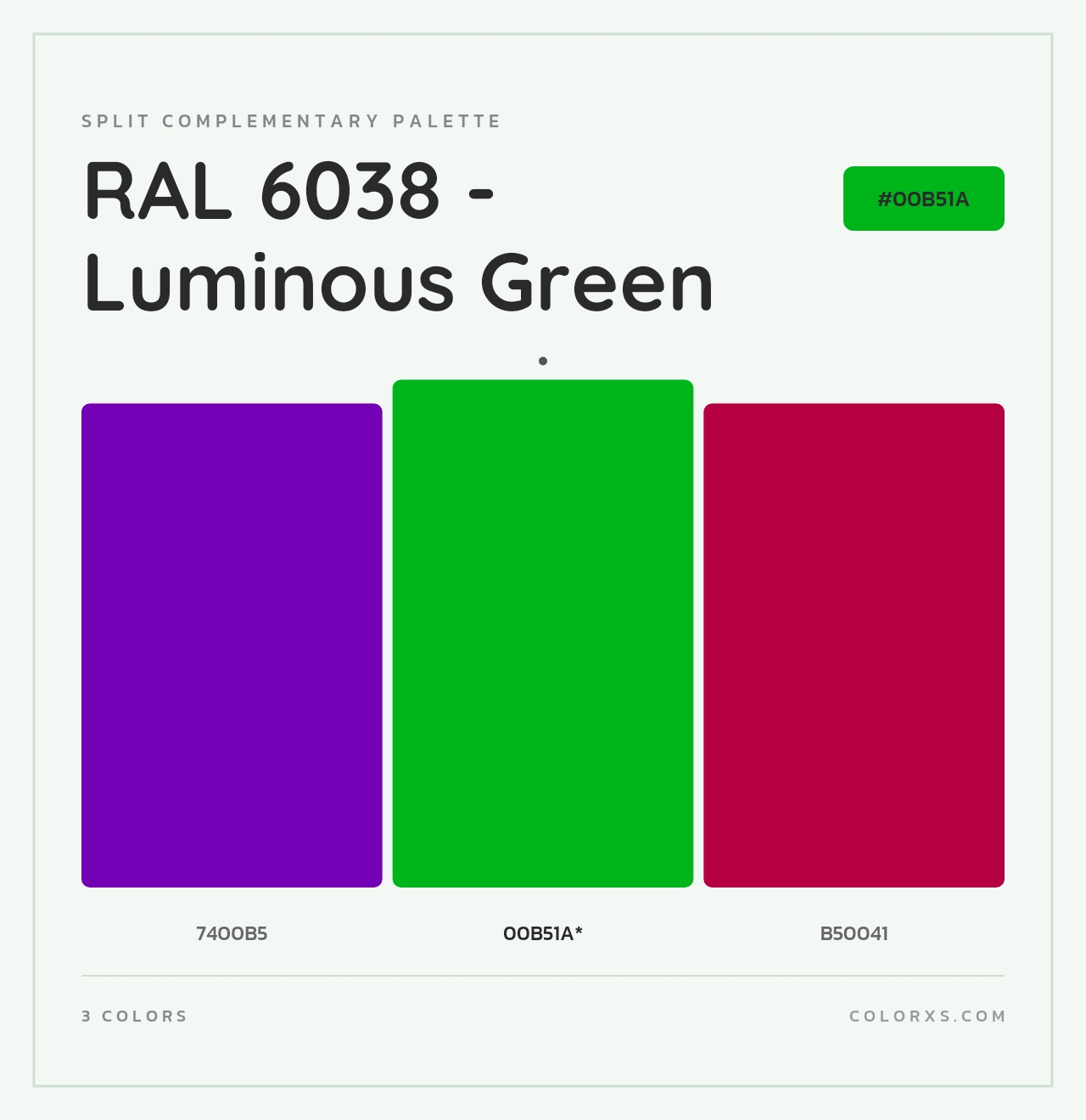 RAL 6038 - Luminous Green - Split-Complementary Color Palette