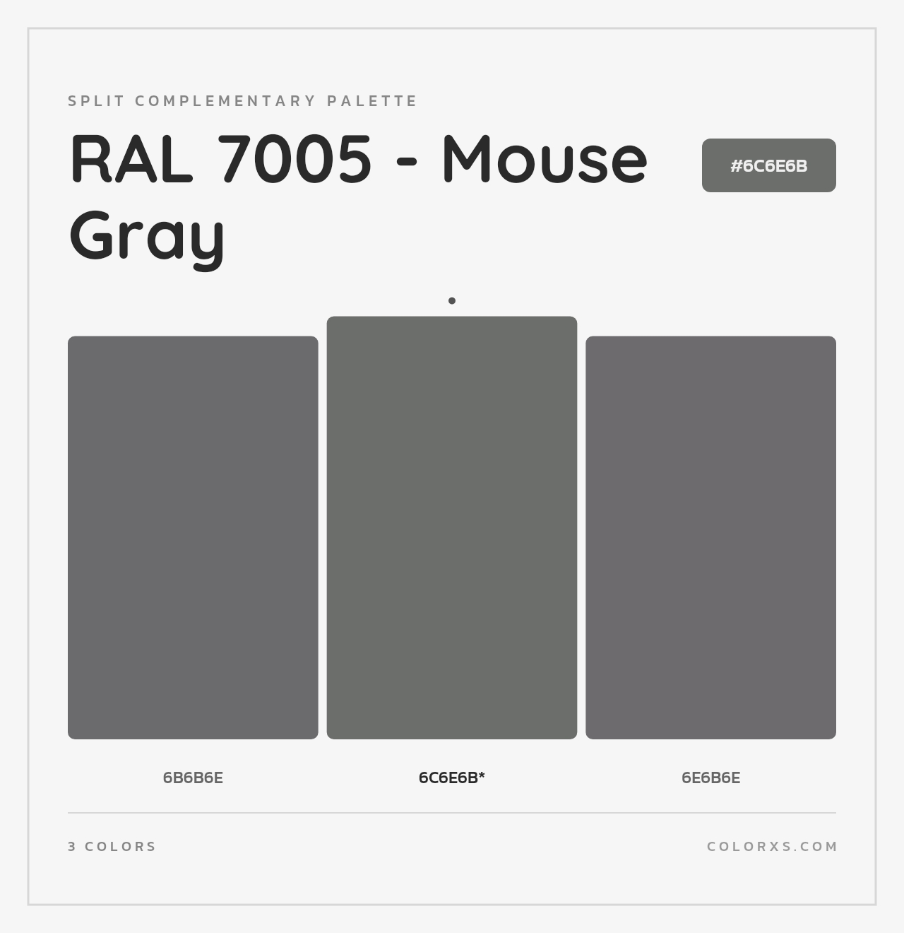 RAL 7005 - Mouse Gray - Split-Complementary Color Palette