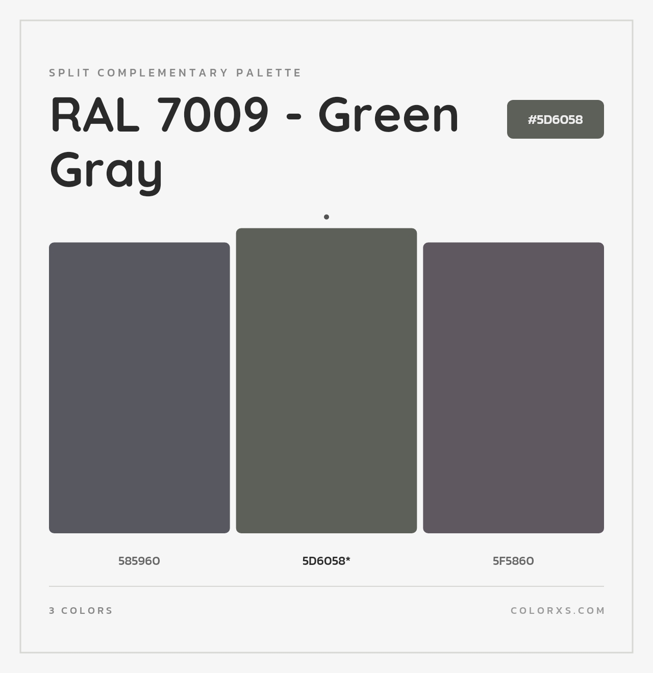 RAL 7009 - Green Gray - Split-Complementary Color Palette