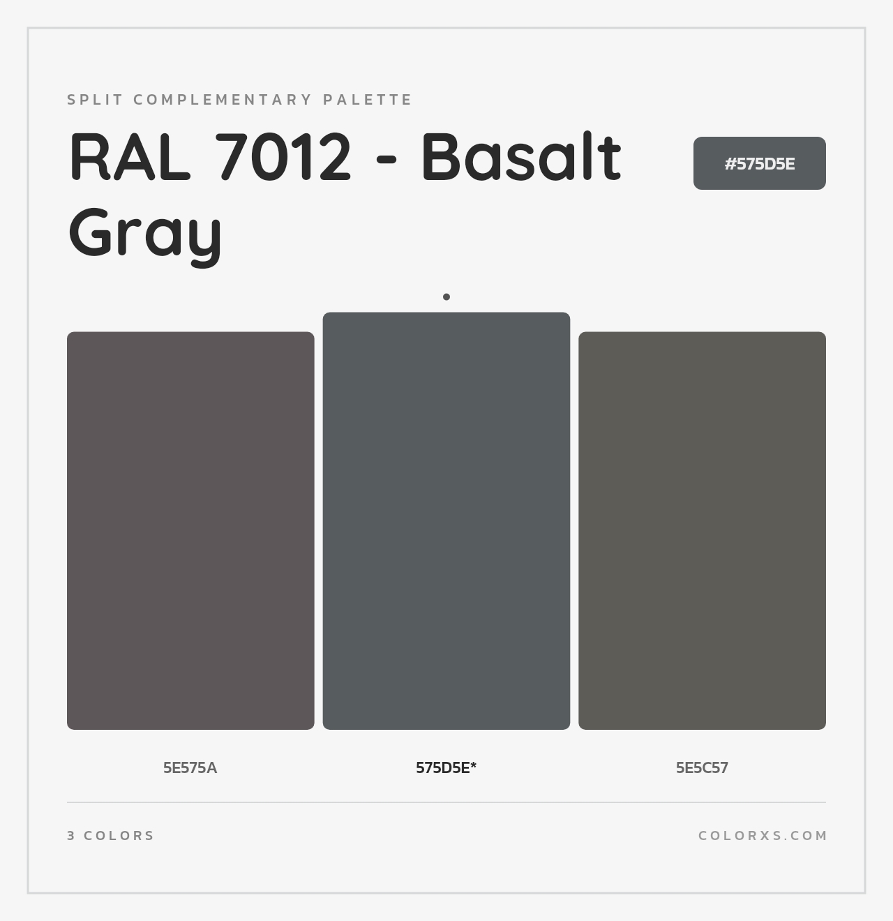RAL 7012 - Basalt Gray - Split-Complementary Color Palette