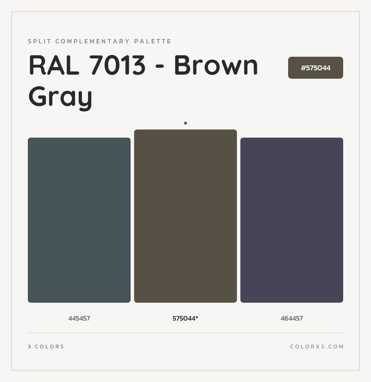 RAL 7013 - Brown Gray - Split-Complementary Color Palette