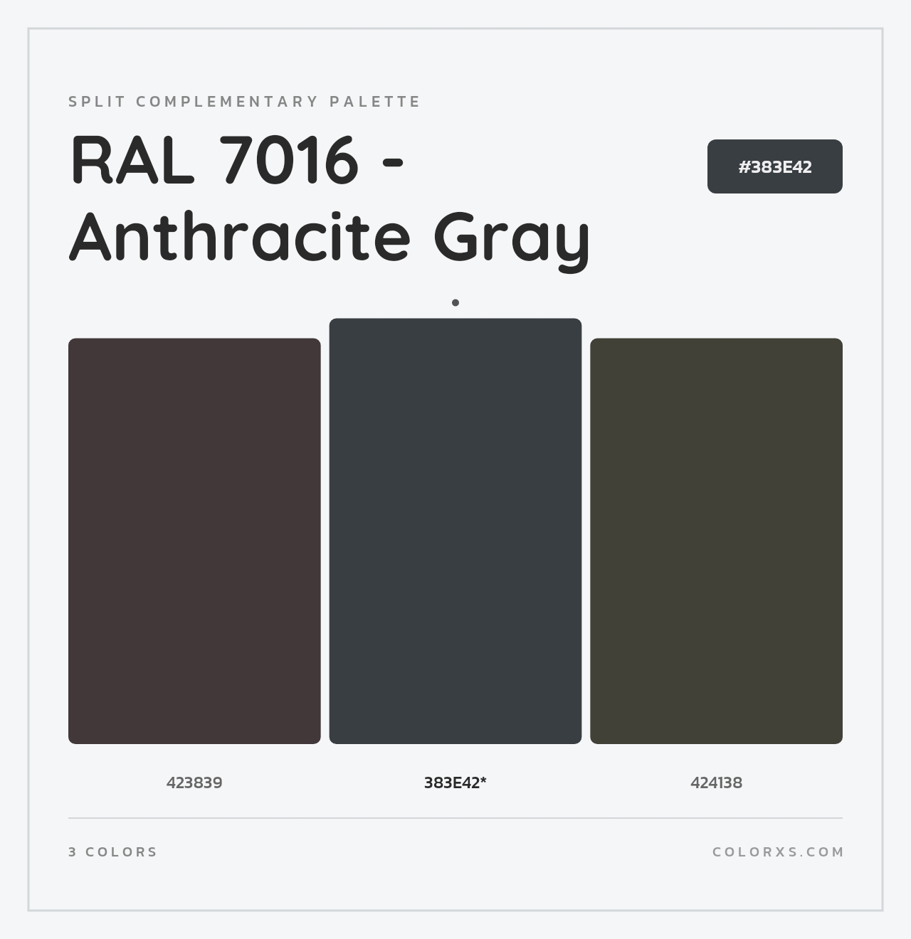 RAL 7016 - Anthracite Gray - Split-Complementary Color Palette
